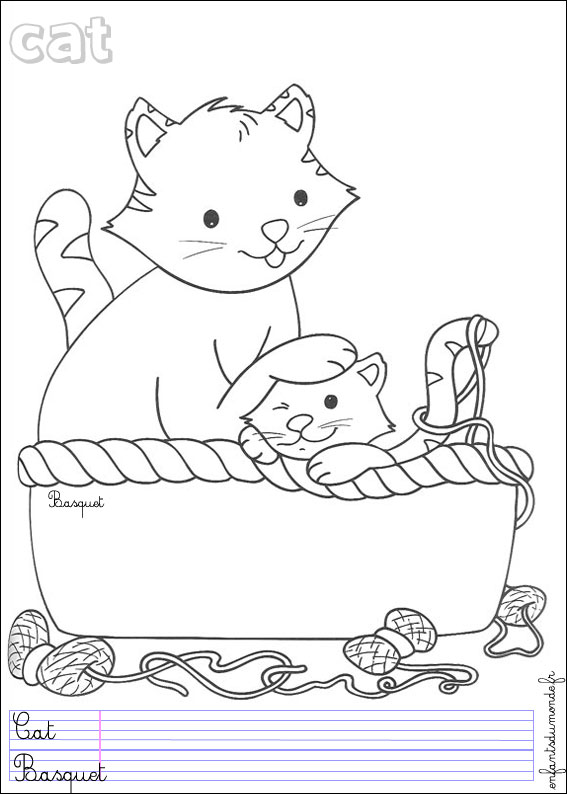 coloriage chat 1